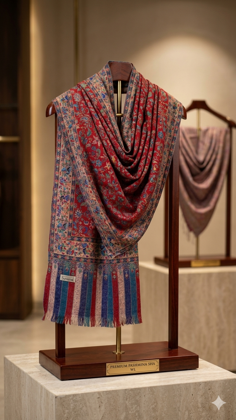 Swaticrafts: Salam Kaddi Hand-Woven Traditional Kashmiri Pashmina Shawl