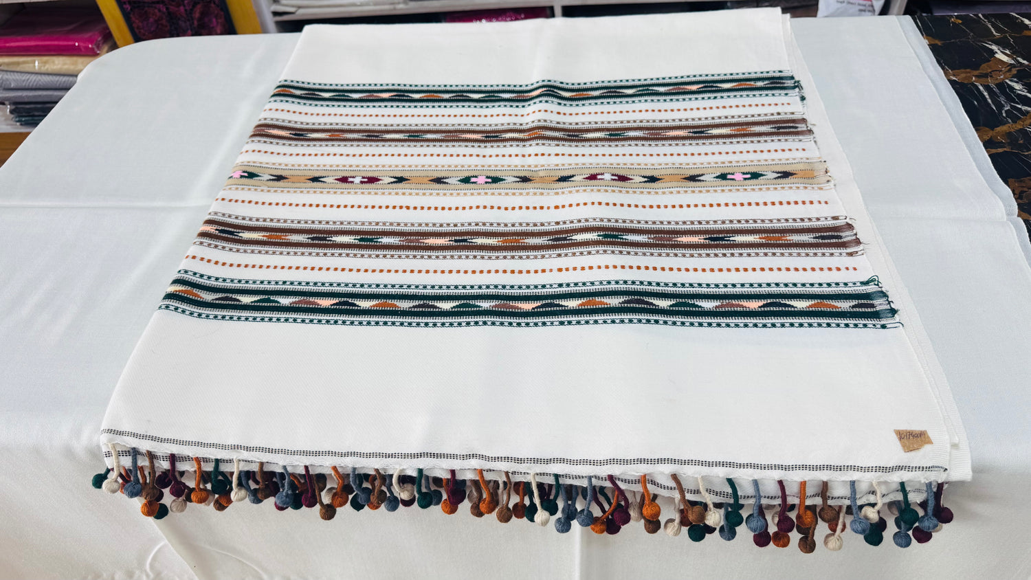 Ethereal Heritage: Premium Hand-Embroidered Wool Shawl