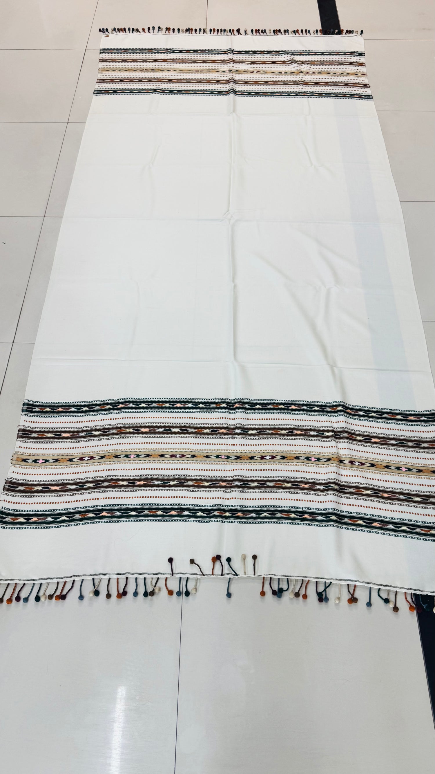 Ethereal Heritage: Premium Hand-Embroidered Wool Shawl