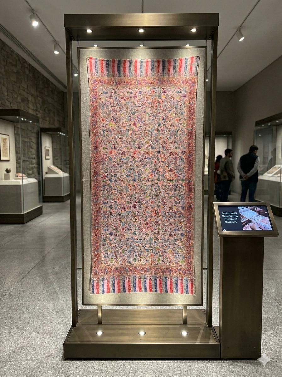 Swaticrafts: Salam Kaddi Hand-Woven Traditional Kashmiri Pashmina Shawl