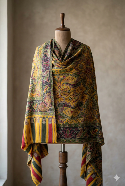 Swaticrafts Premium Woolen Qalamkaar Shawl