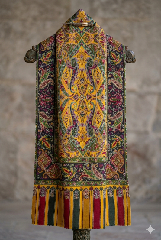 Swaticrafts Premium Woolen Qalamkaar Shawl