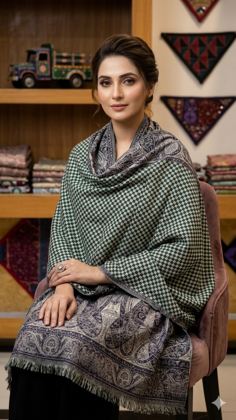 Printed Jamawear Wool Shawl