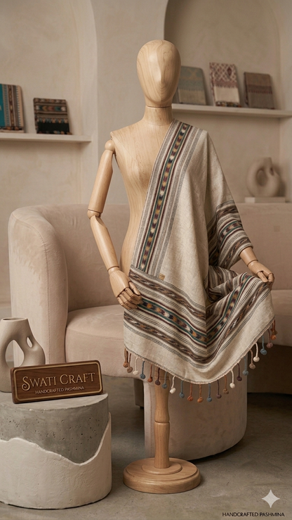 Swaticrafts Signature Lohi – Traditional Handcrafted Men’s Wool Shawl