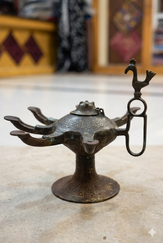 Traditional Multi-Wick Oil Lamp (Functional)
