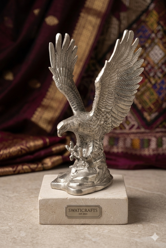 Swaticrafts Majestic Metallic Eagle Sculpture
