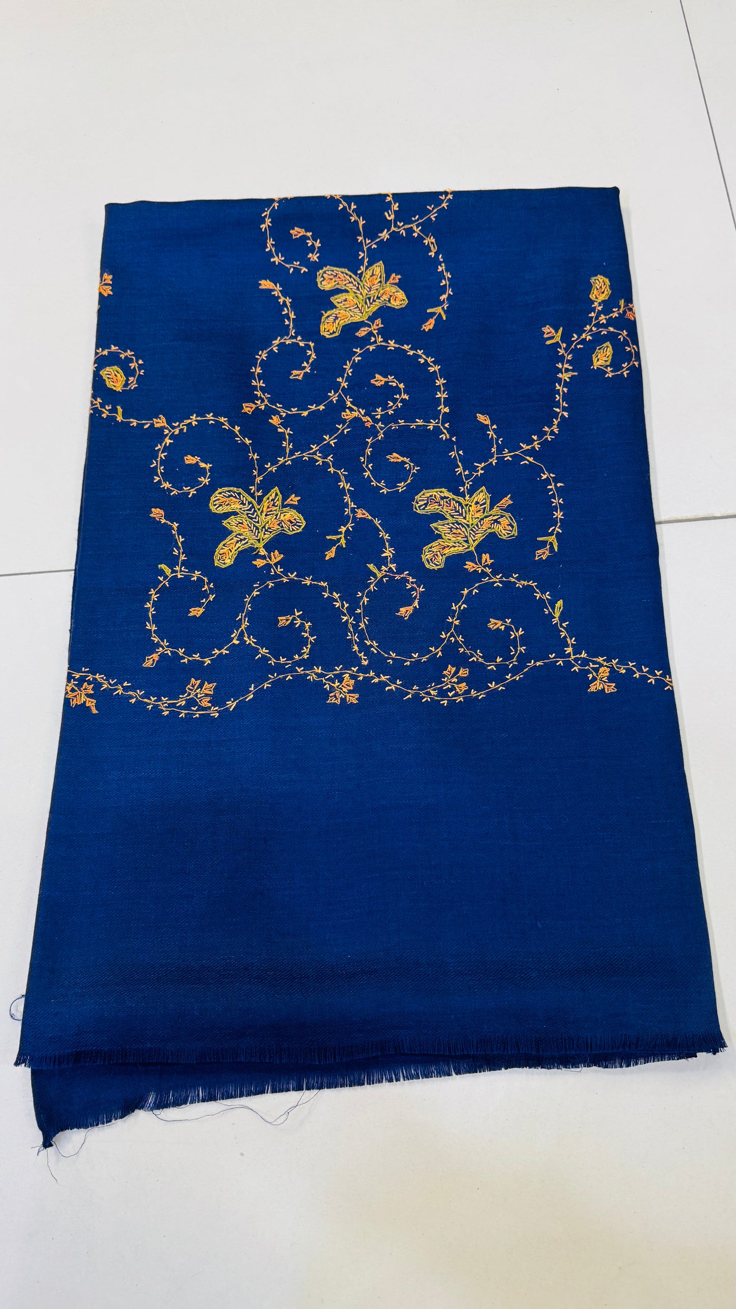 Heritage Bloom: Hand-Embroidered  Pashmina Shawl