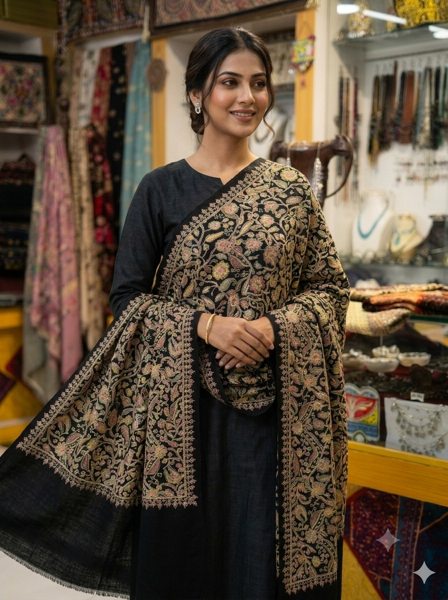 Signature Machine-Woven Pure Pashmina Shawl