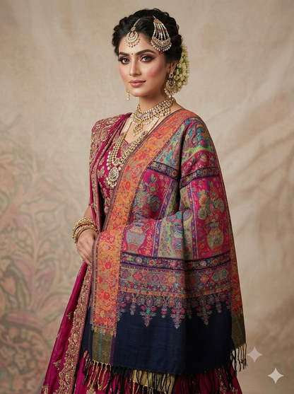 The Masterpiece: Authentic Kashmiri-Style Kani Silk Shawl