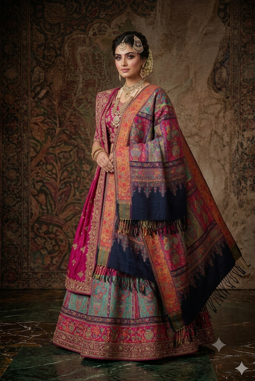 The Masterpiece: Authentic Kashmiri-Style Kani Silk Shawl