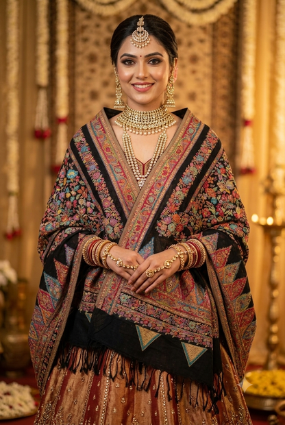 The Masterpiece: Authentic Kashmiri-Style Kani Silk Shawl